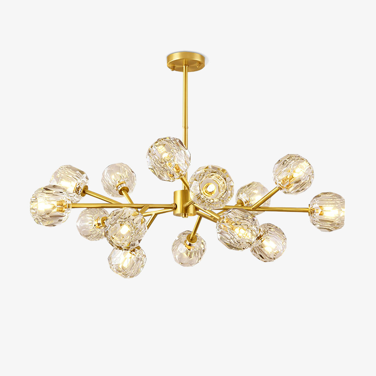 Thalyn Pendelleuchte Kristallkugel Messing Cluster