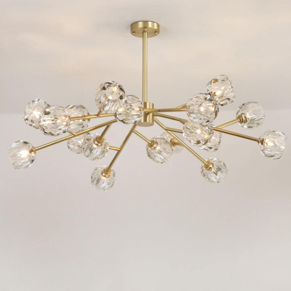 Thalyn Pendelleuchte Kristallkugel Messing Cluster