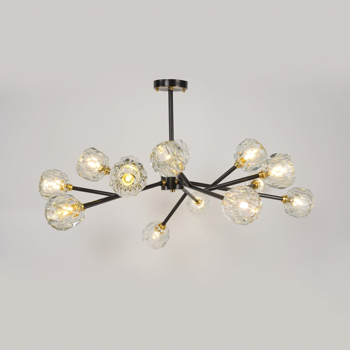 Thalyn Pendelleuchte Kristallkugel Messing Cluster
