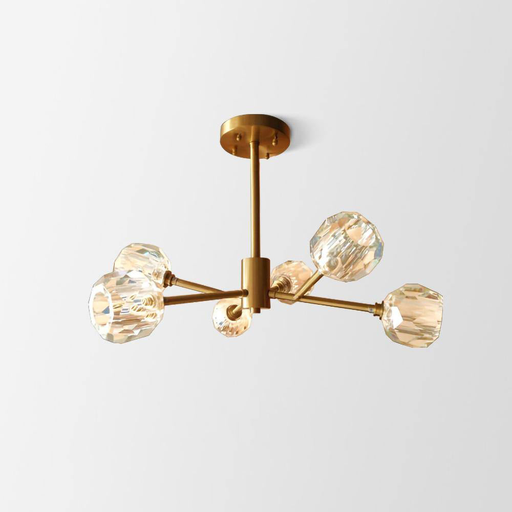 Thalyn Pendelleuchte Kristallkugel Messing Cluster