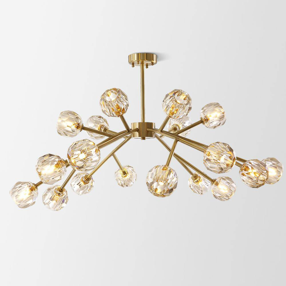 Thalyn Pendelleuchte Kristallkugel Messing Cluster