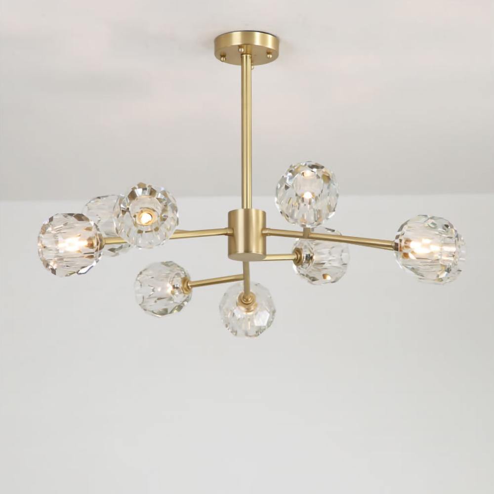 Thalyn Pendelleuchte Kristallkugel Messing Cluster