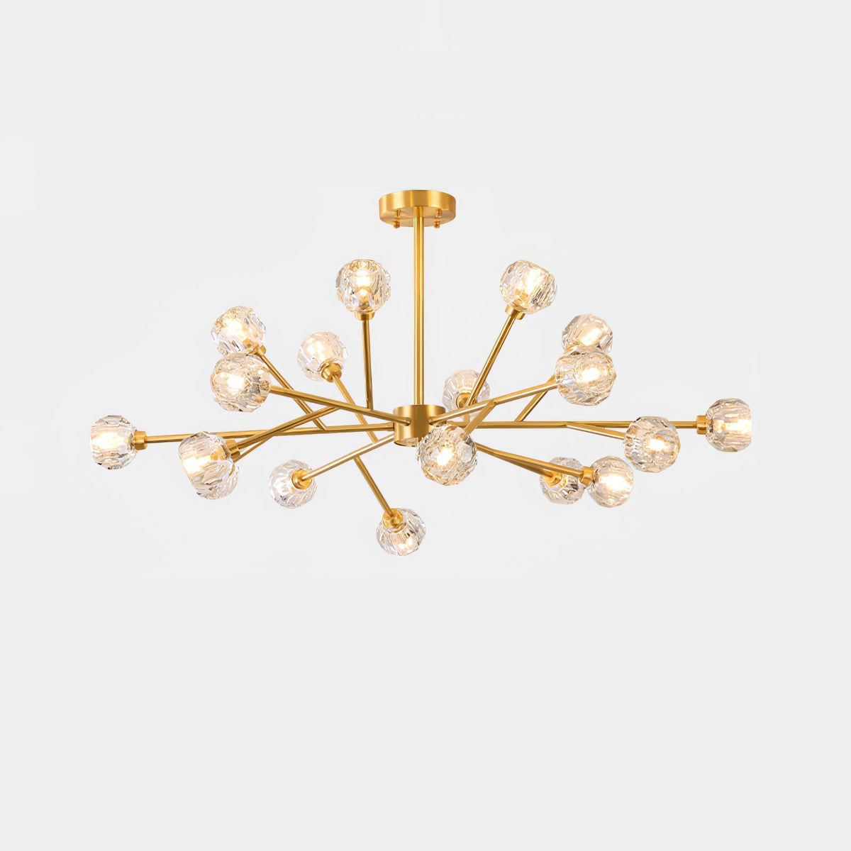 Thalyn Pendelleuchte Kristallkugel Messing Cluster