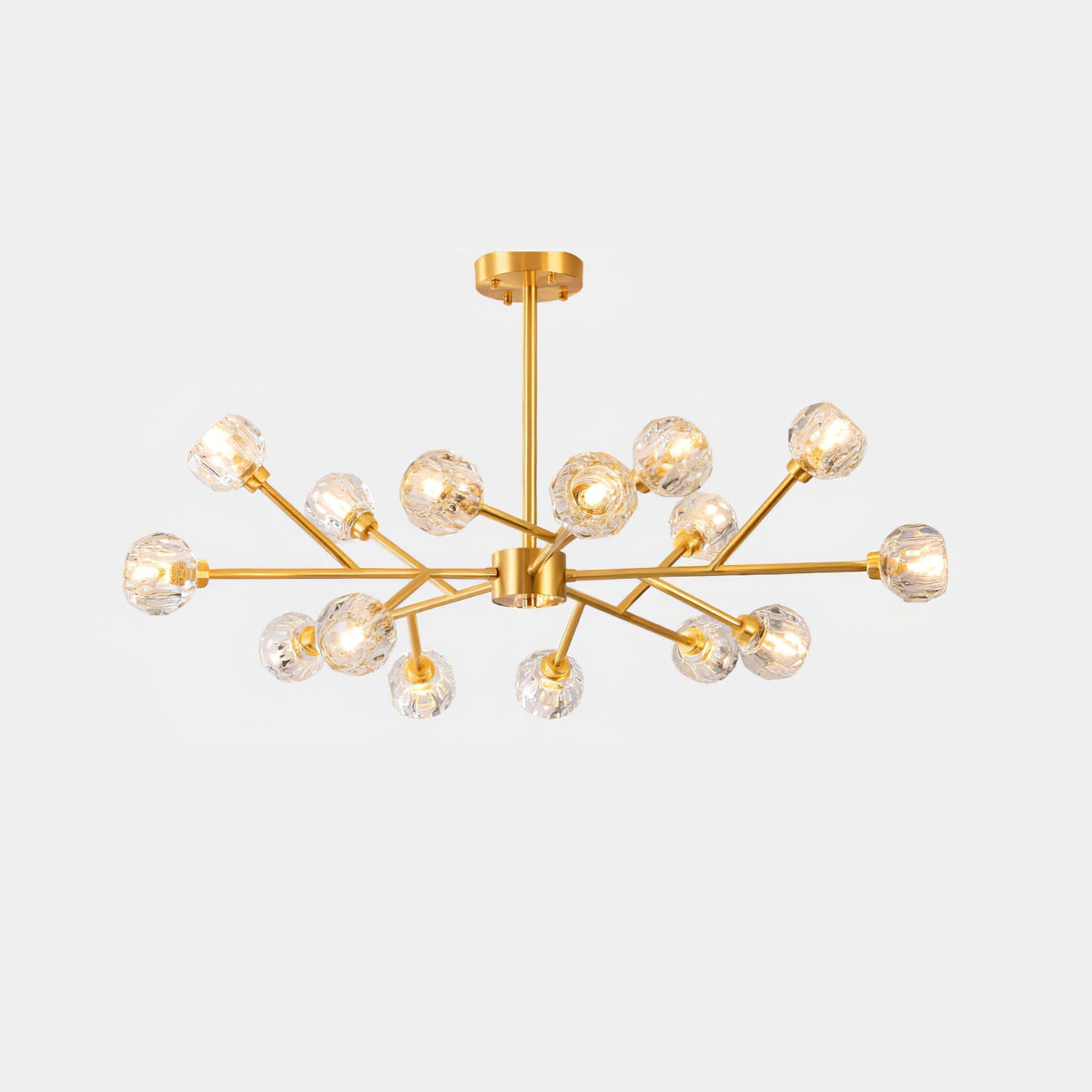Thalyn Pendelleuchte Kristallkugel Messing Cluster