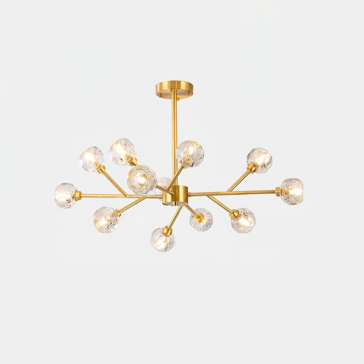 Thalyn Pendelleuchte Kristallkugel Messing Cluster