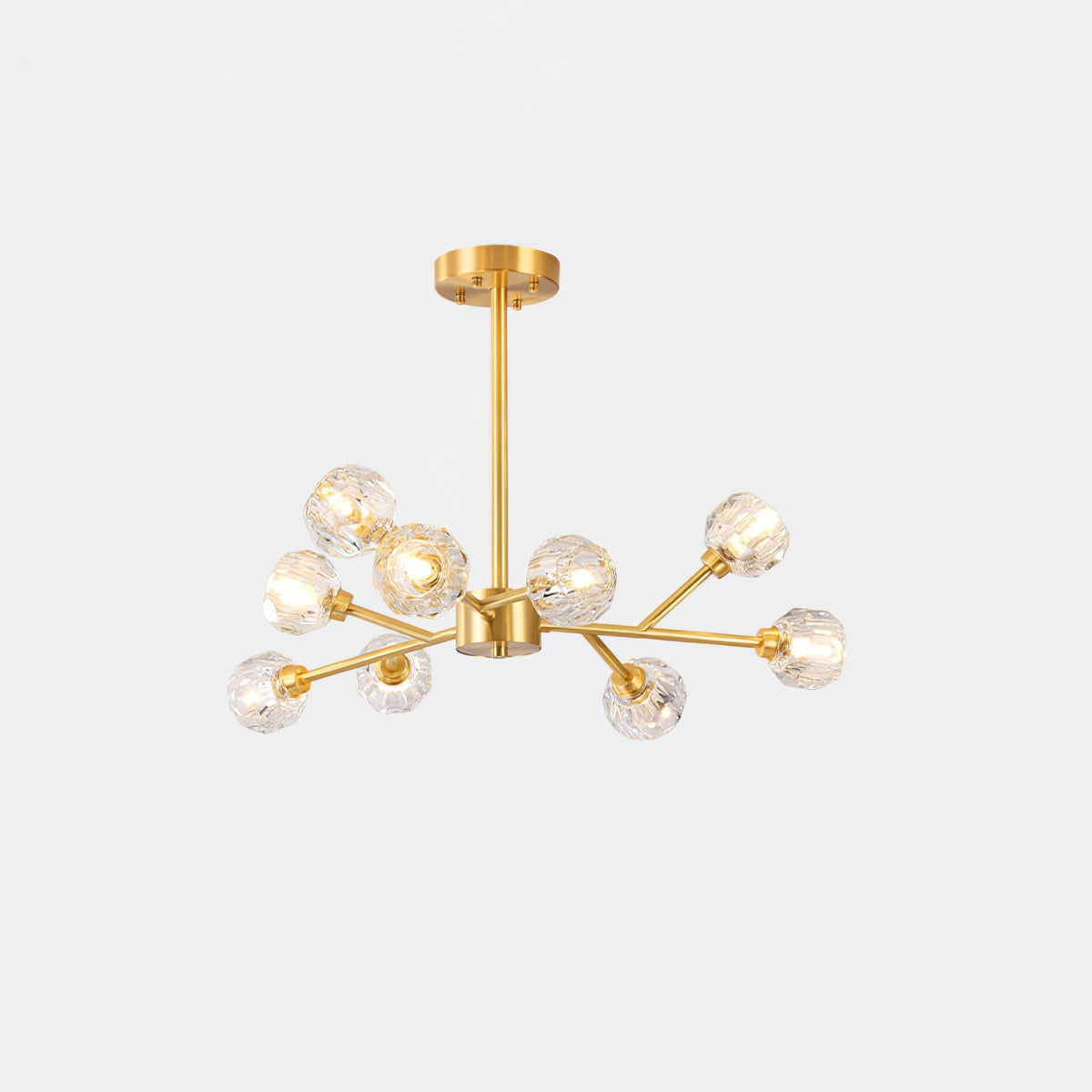 Thalyn Pendelleuchte Kristallkugel Messing Cluster