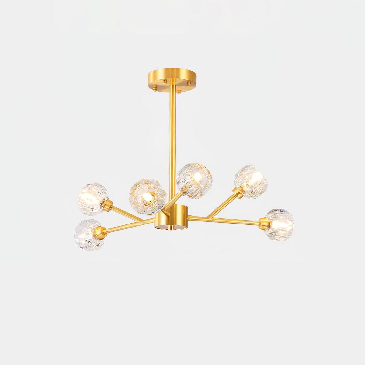 Thalyn Pendelleuchte Kristallkugel Messing Cluster