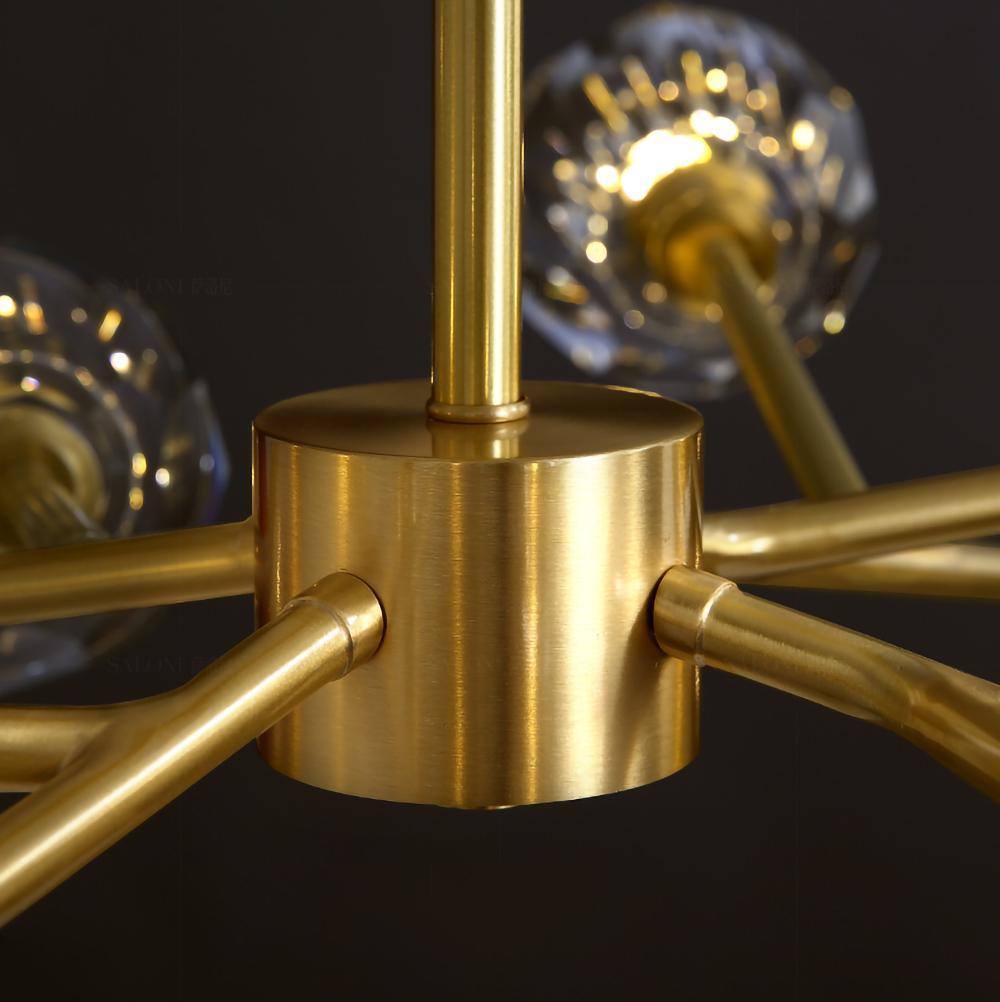 Thalyn Pendelleuchte Kristallkugel Messing Cluster