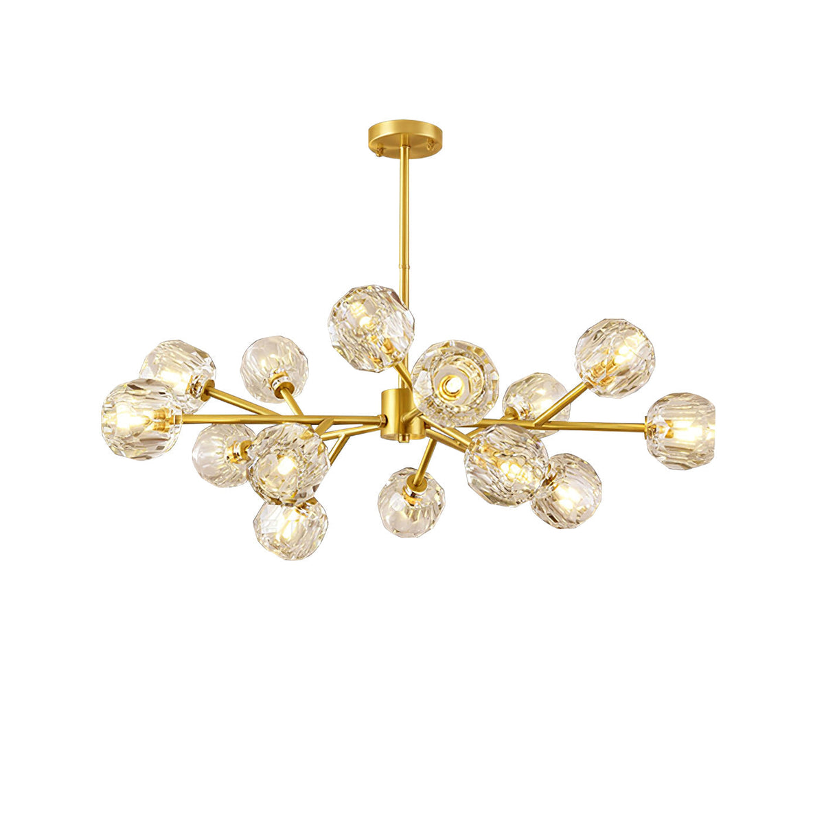 Thalyn Pendelleuchte Kristallkugel Messing Cluster