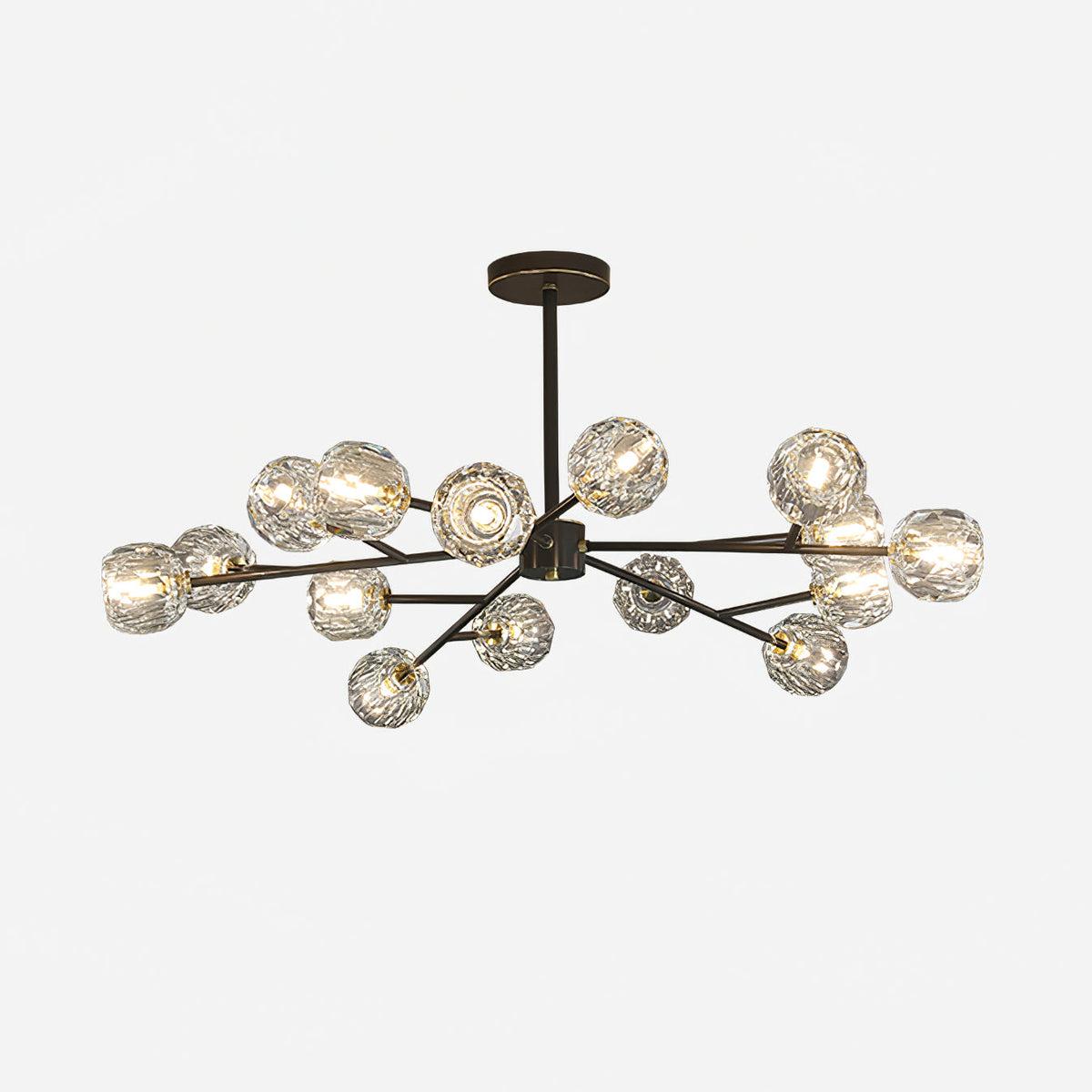 Thalyn Pendelleuchte Kristallkugel Messing Cluster