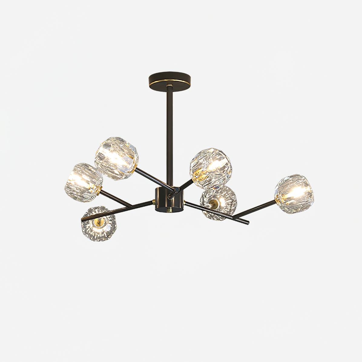 Thalyn Pendelleuchte Kristallkugel Messing Cluster