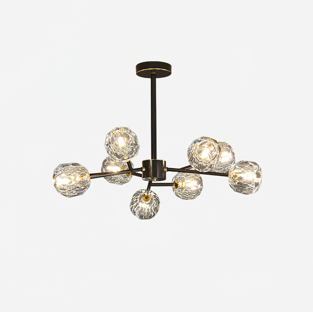 Thalyn Pendelleuchte Kristallkugel Messing Cluster
