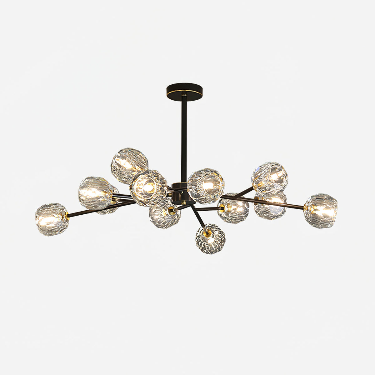 Thalyn Pendelleuchte Kristallkugel Messing Cluster