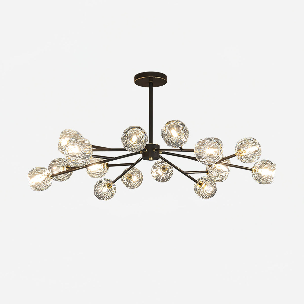 Thalyn Pendelleuchte Kristallkugel Messing Cluster