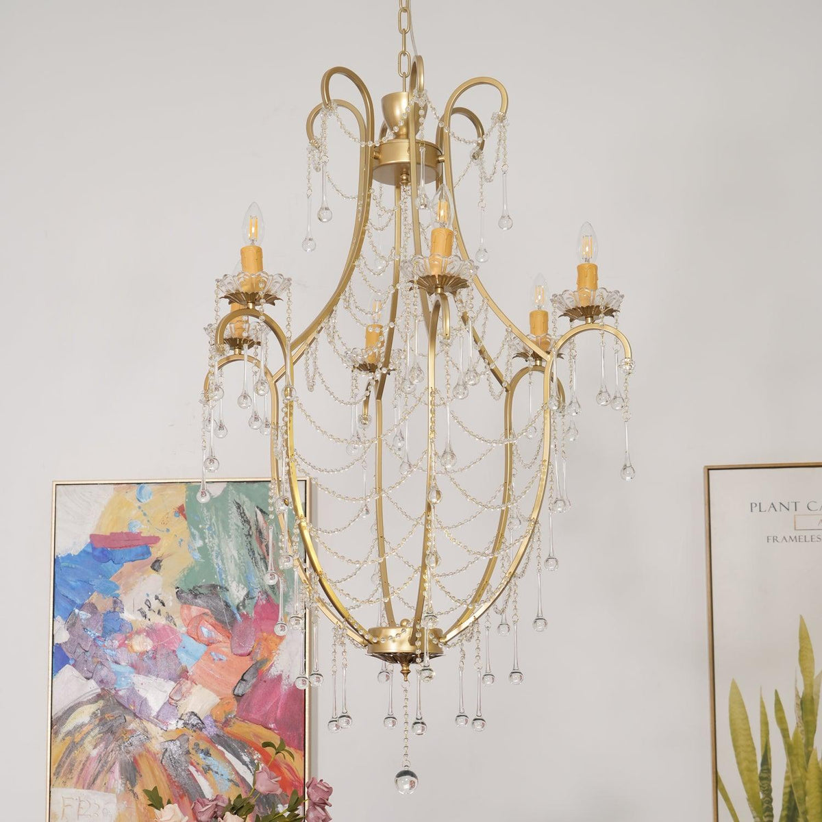 Eiriian Kronleuchter Birdcage Glaskugeln