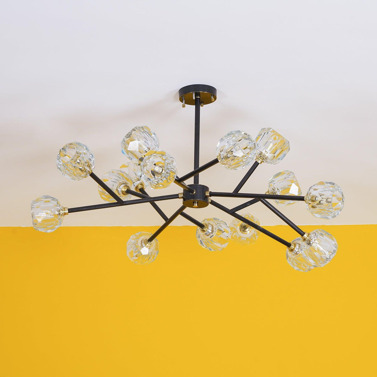 Thalyn Pendelleuchte Kristallkugel Messing Cluster