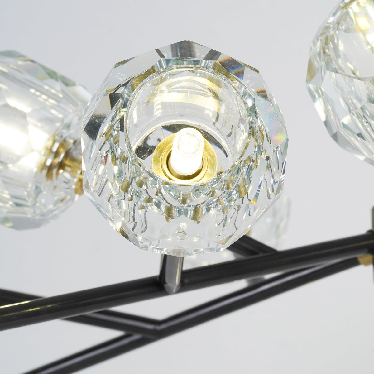 Thalyn Pendelleuchte Kristallkugel Messing Cluster
