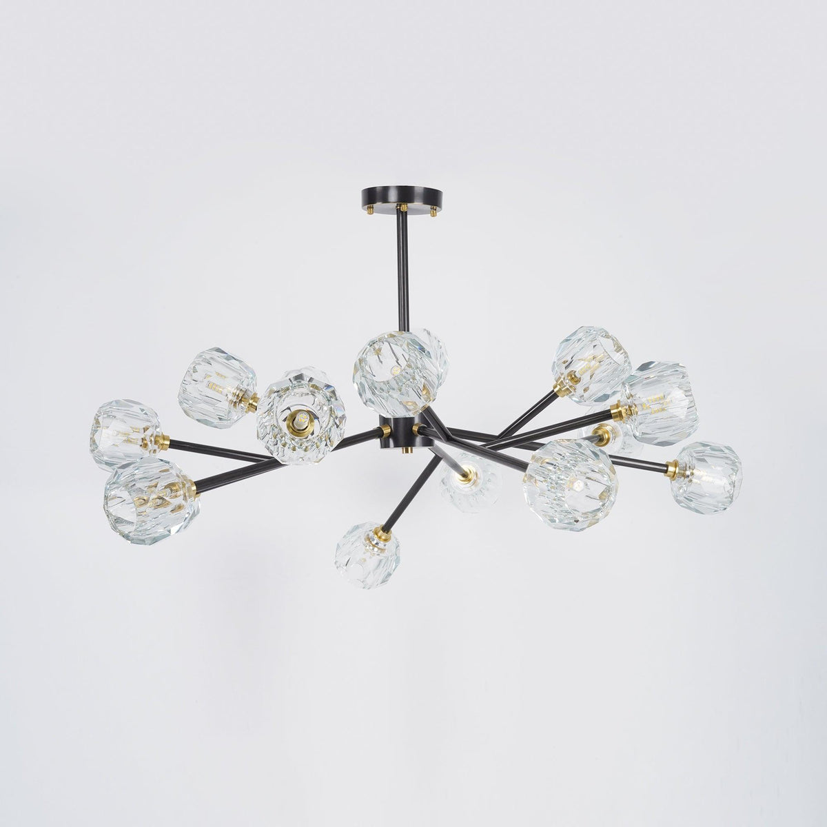 Thalyn Pendelleuchte Kristallkugel Messing Cluster