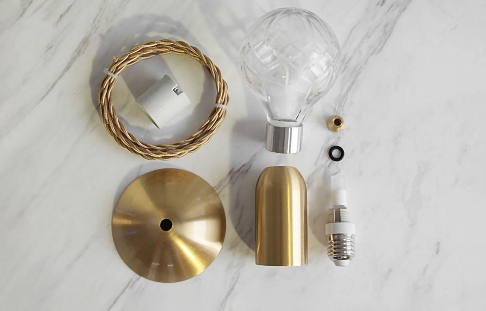 Lyrician Messing-Glas-Industrie-Tischlampe