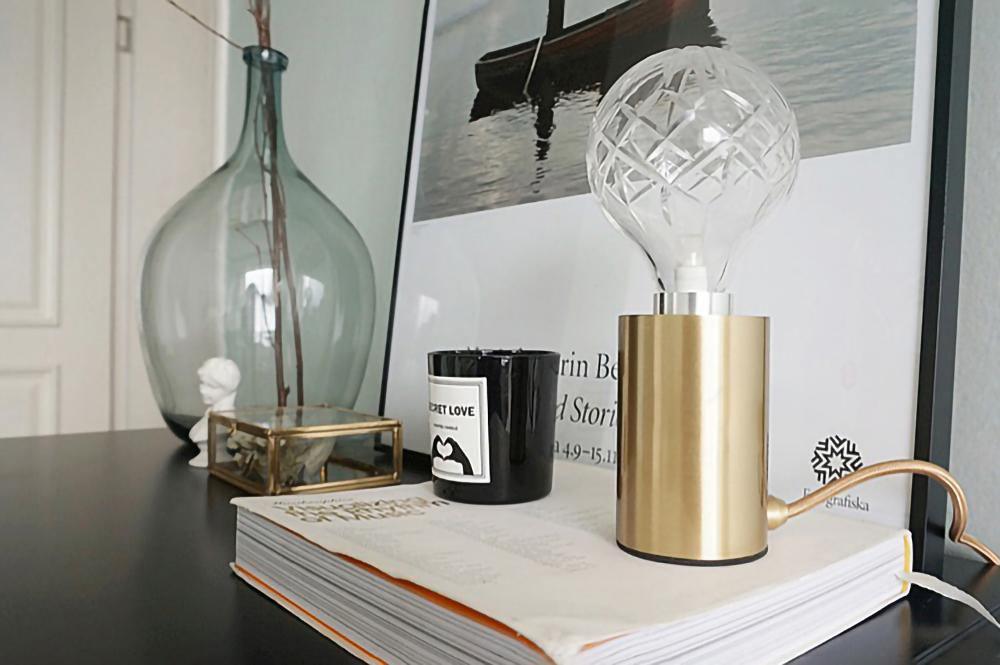 Lyrician Messing-Glas-Industrie-Tischlampe