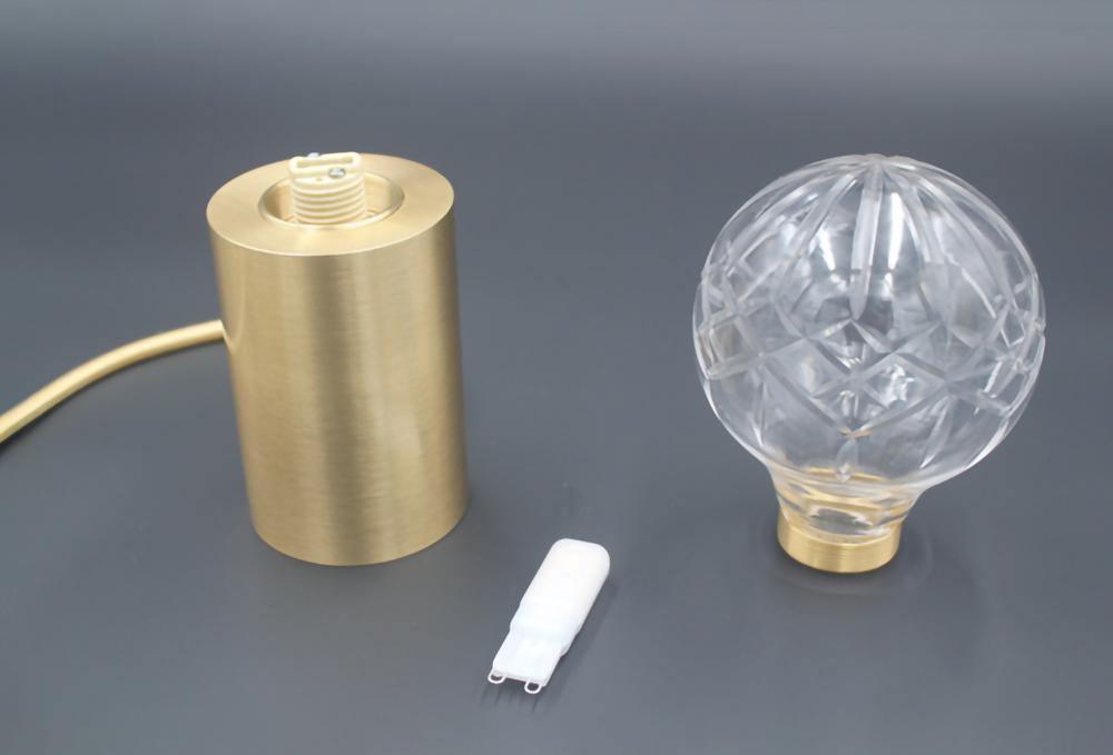 Lyrician Messing-Glas-Industrie-Tischlampe