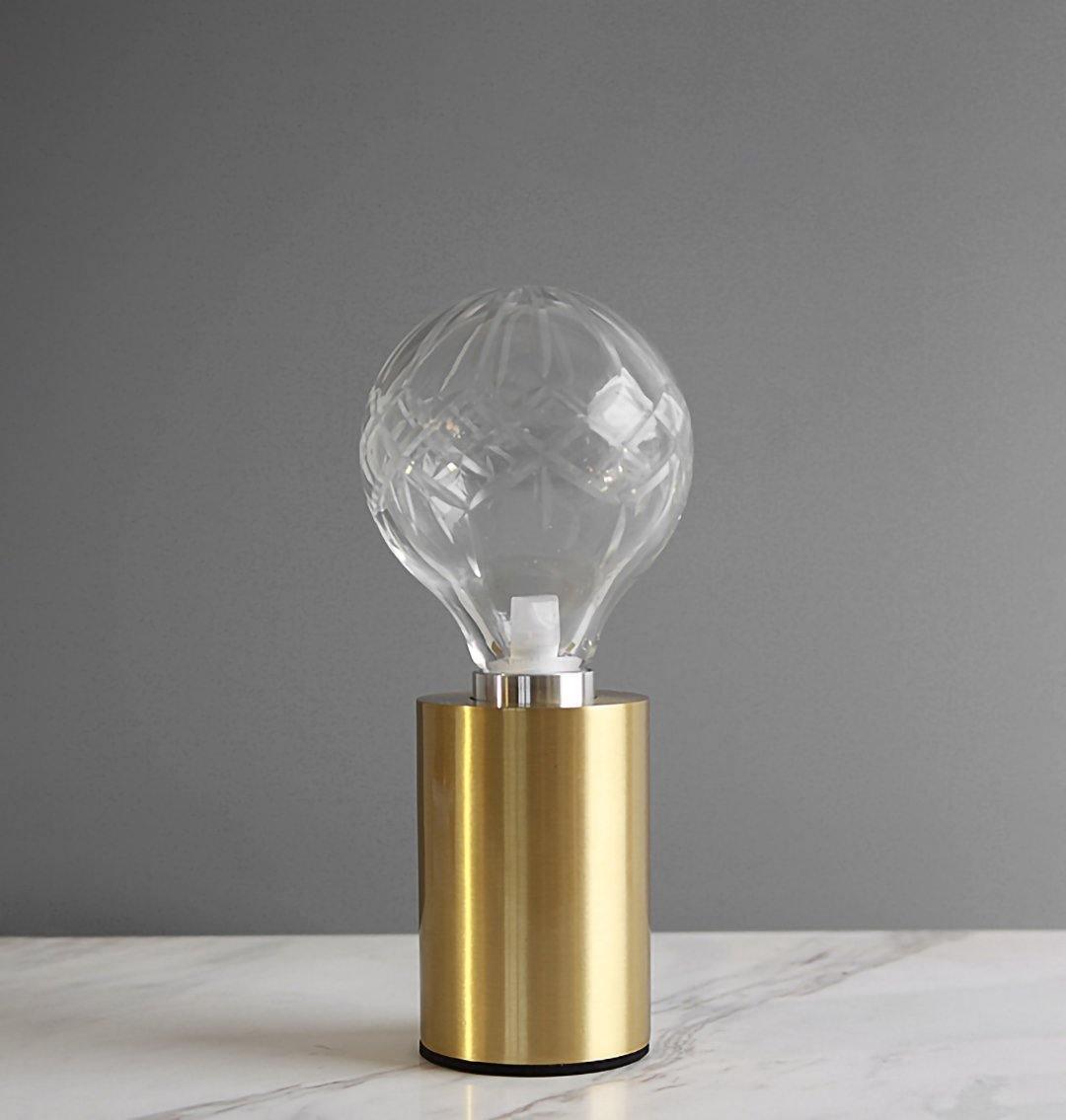 Lyrician Messing-Glas-Industrie-Tischlampe