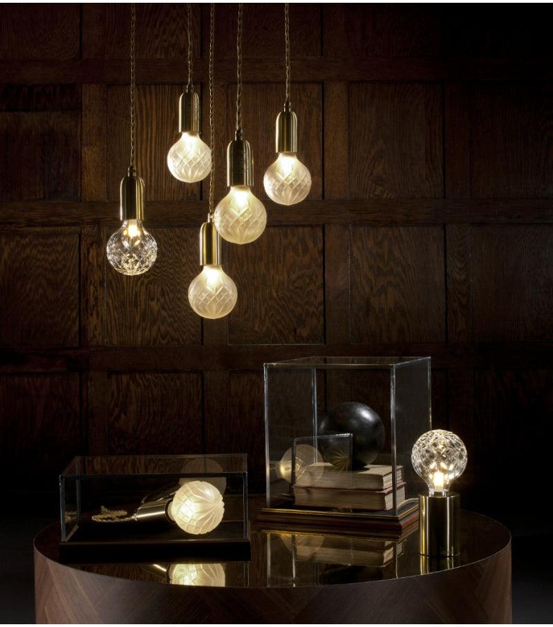 Lyrician Messing-Glas-Industrie-Tischlampe