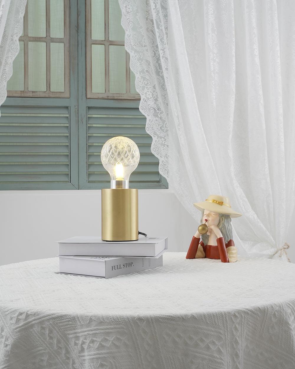 Lyrician Messing-Glas-Industrie-Tischlampe