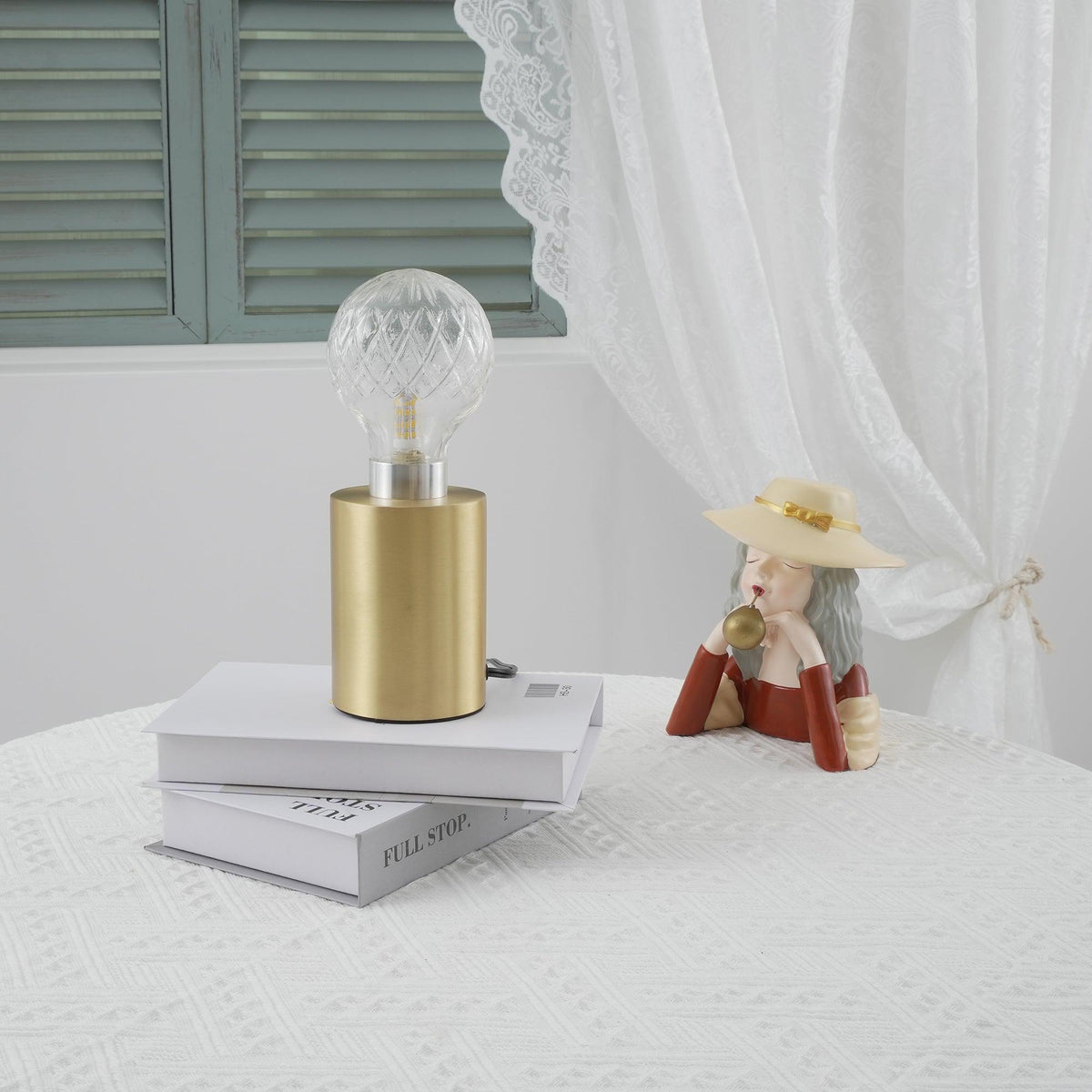Lyrician Messing-Glas-Industrie-Tischlampe