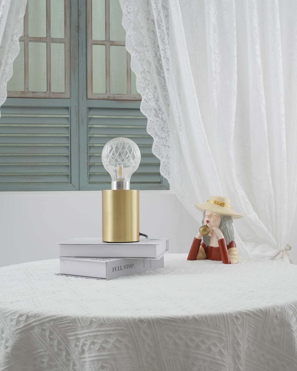 Lyrician Messing-Glas-Industrie-Tischlampe