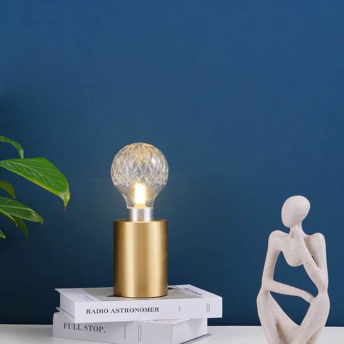 Lyrician Messing-Glas-Industrie-Tischlampe