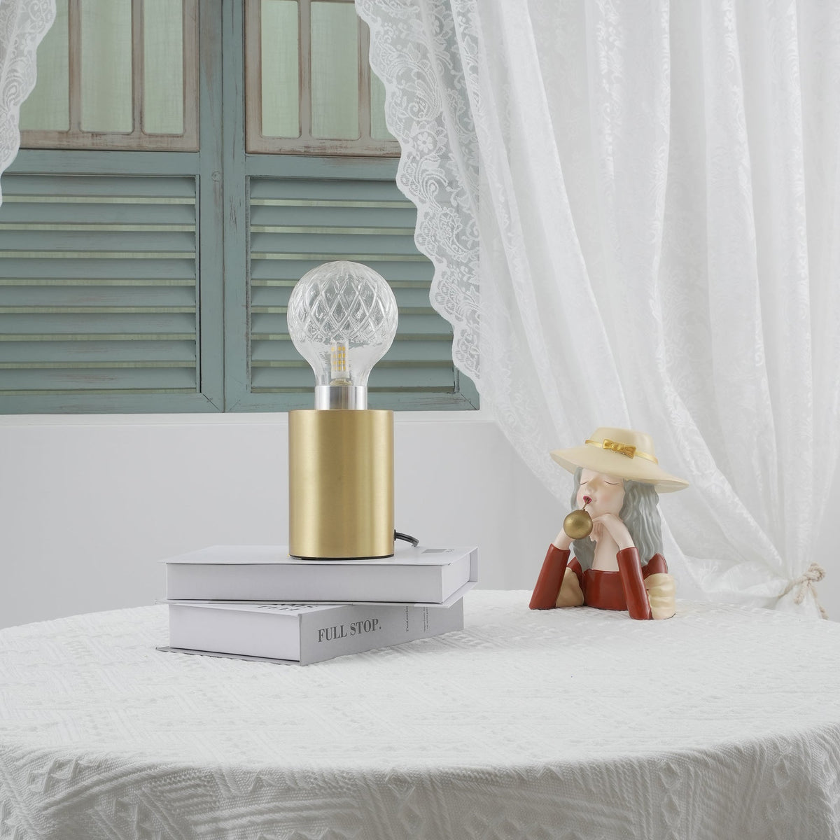 Lyrician Messing-Glas-Industrie-Tischlampe