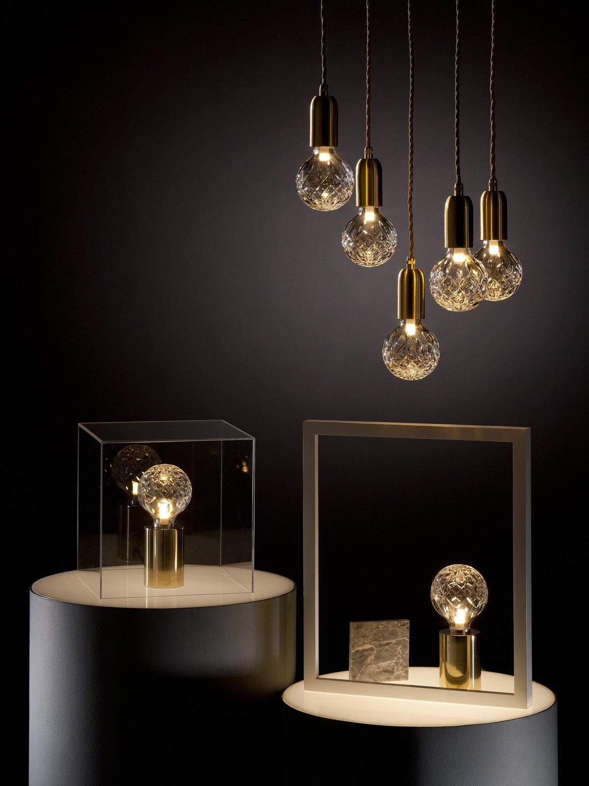 Lyrician Messing-Glas-Industrie-Tischlampe
