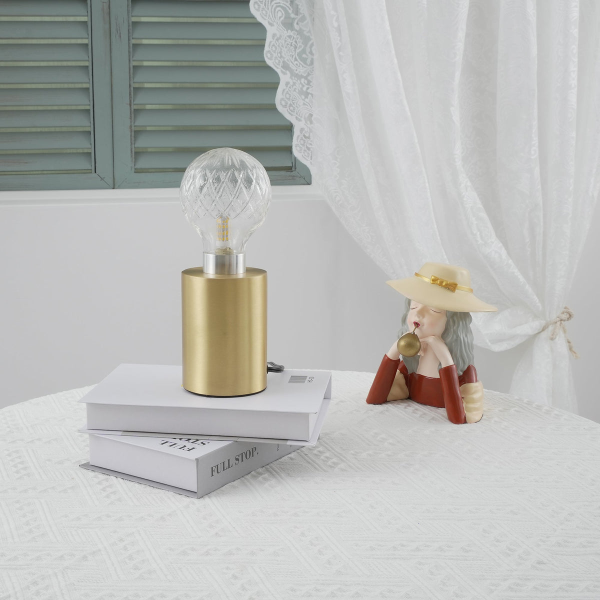 Lyrician Messing-Glas-Industrie-Tischlampe