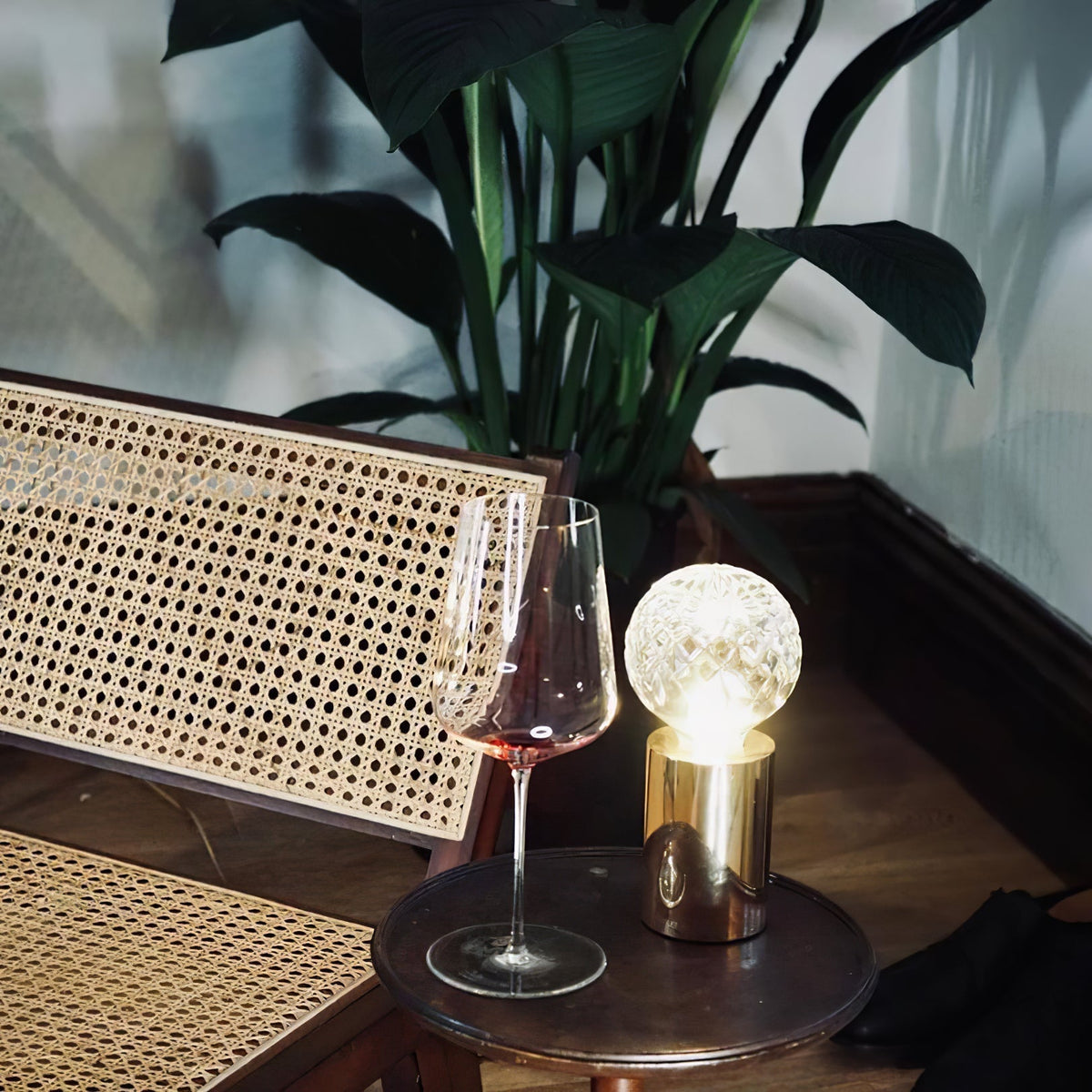 Lyrician Messing-Glas-Industrie-Tischlampe