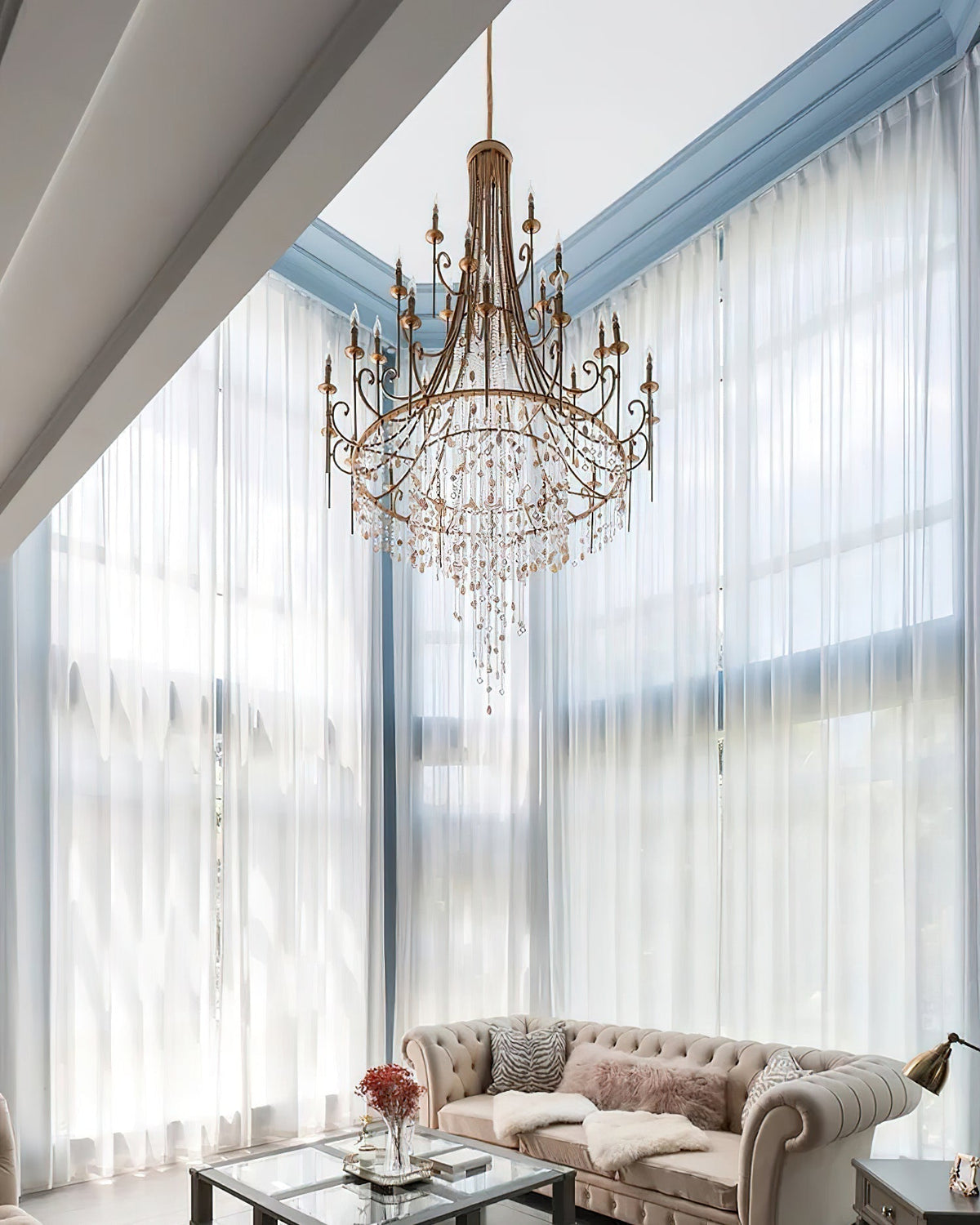 Sorvexa Kronleuchter luxuriöse Schale Kristall Retro