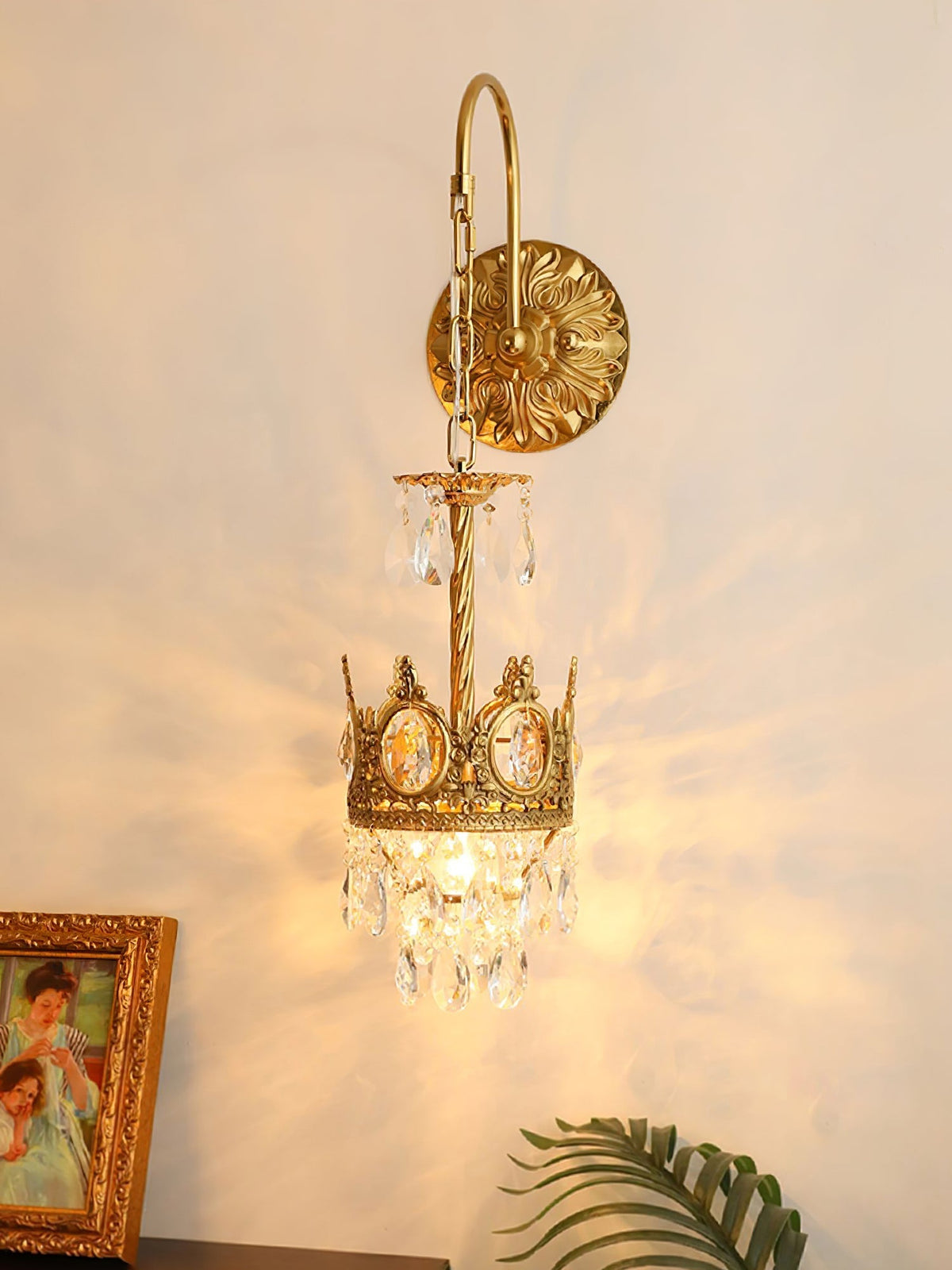 Kristall Crown Wandleuchte