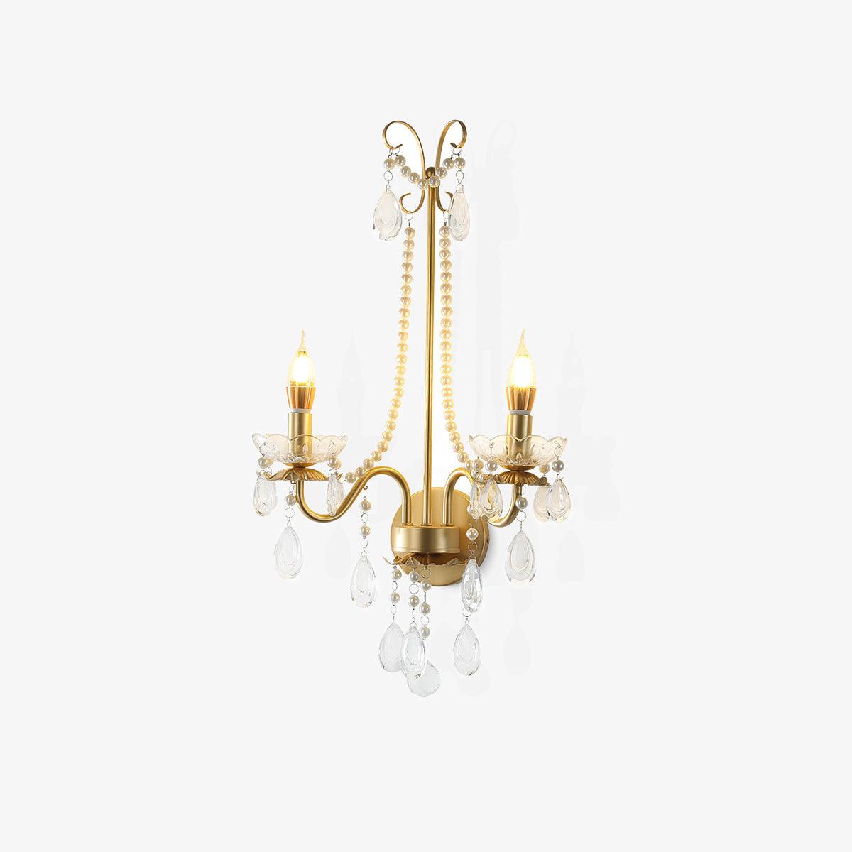 Nydoraris Elegance Pearl Chain Kristall-Wandleuchte