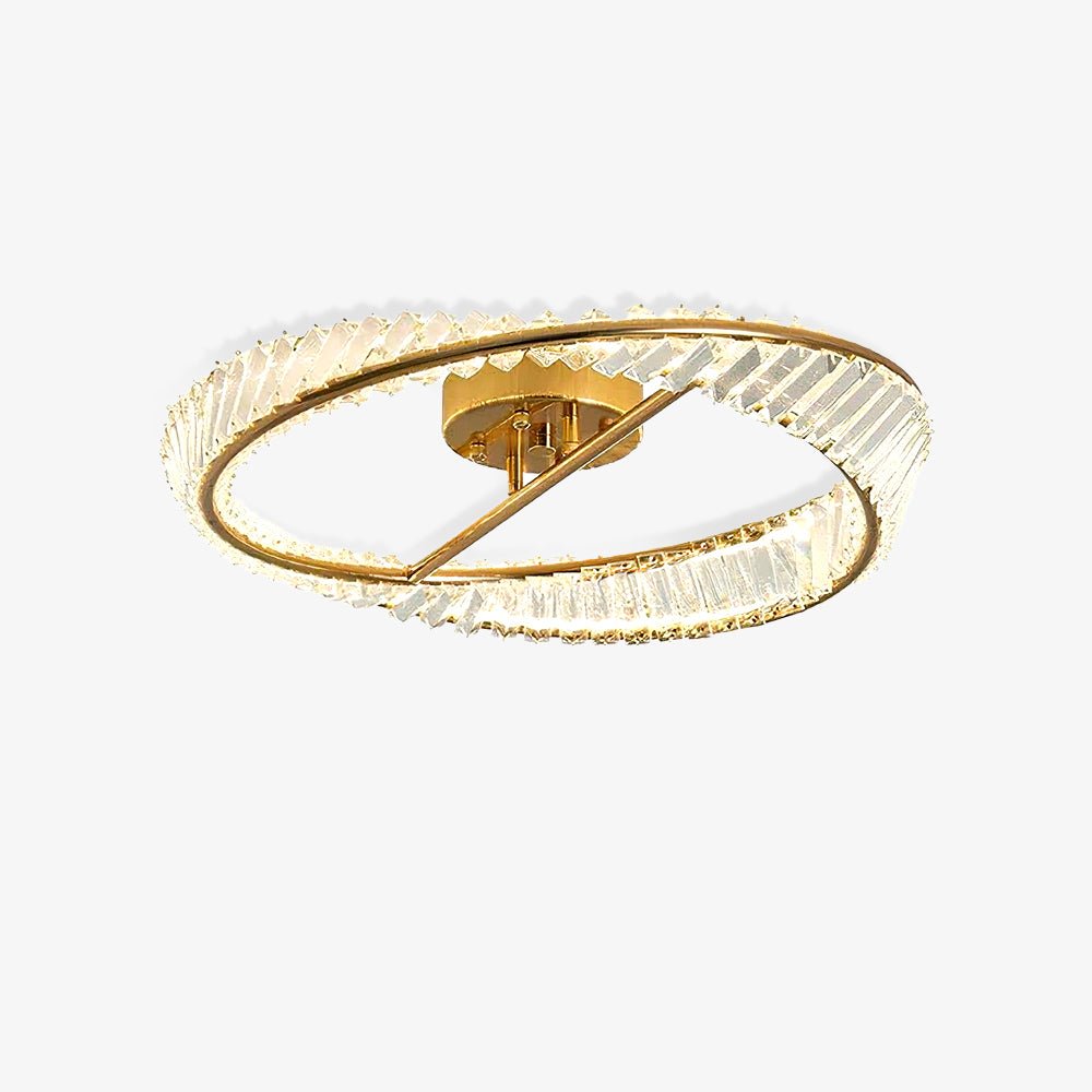 Elyaniella Deckenleuchte Kristall Rings Edelstahl