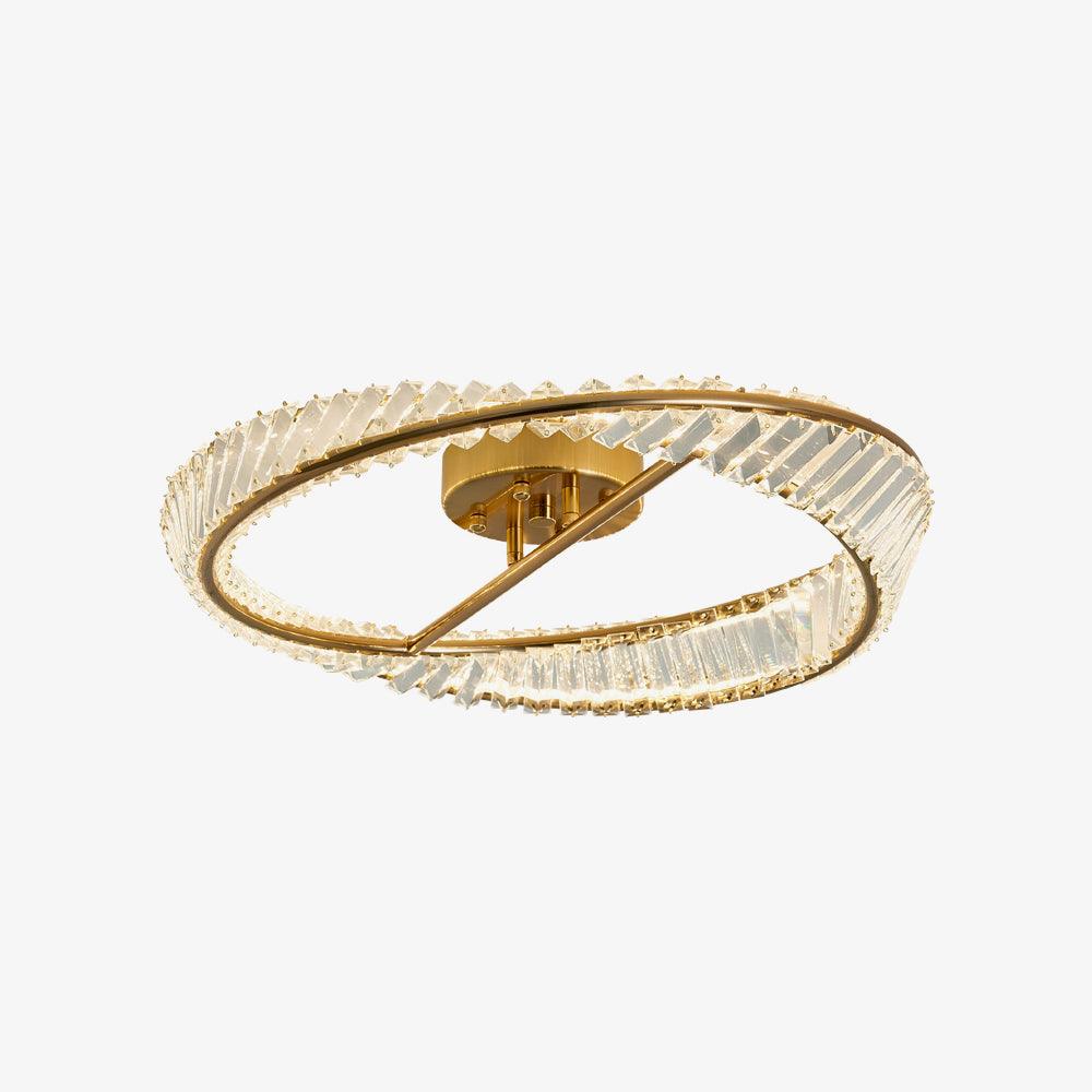 Elyaniella Deckenleuchte Kristall Rings Edelstahl
