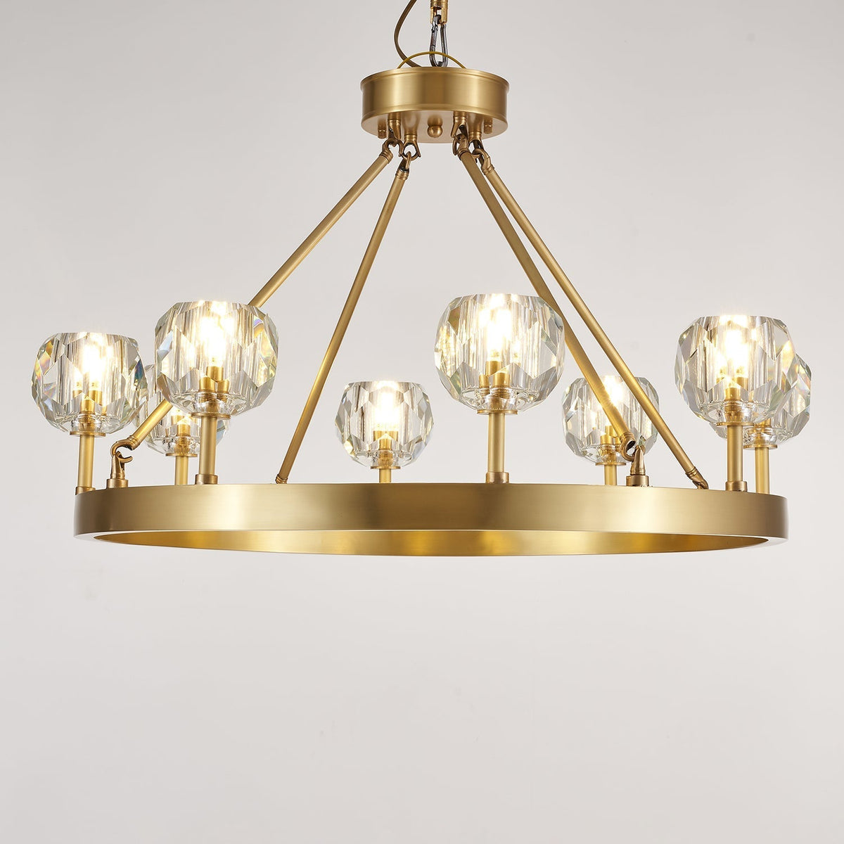 Syzorisra Kronleuchter aus Kristall in Messing mit modernem Design