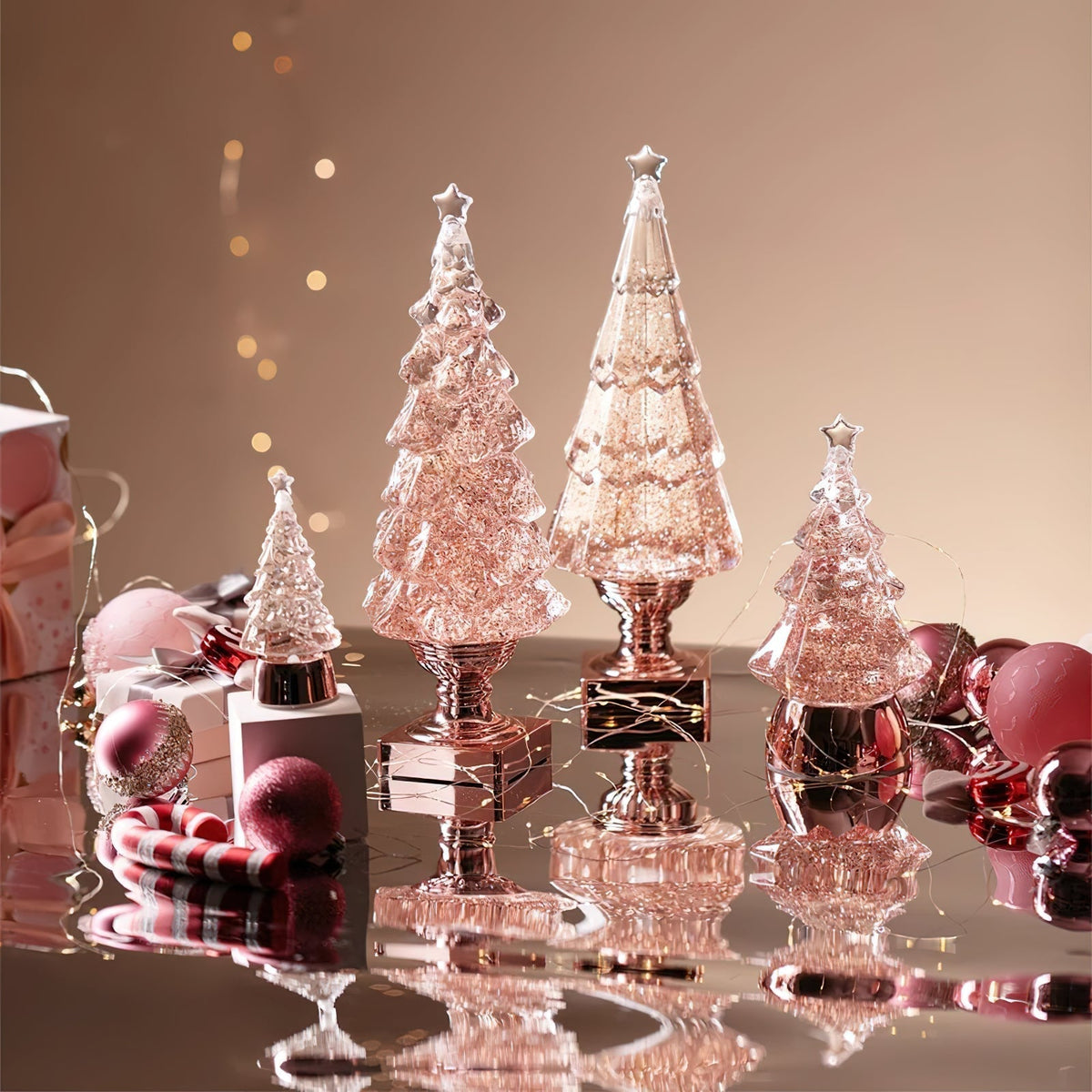 Kristall-Weihnachtsbaum-Tischleuchte (eingebaute Batterie)