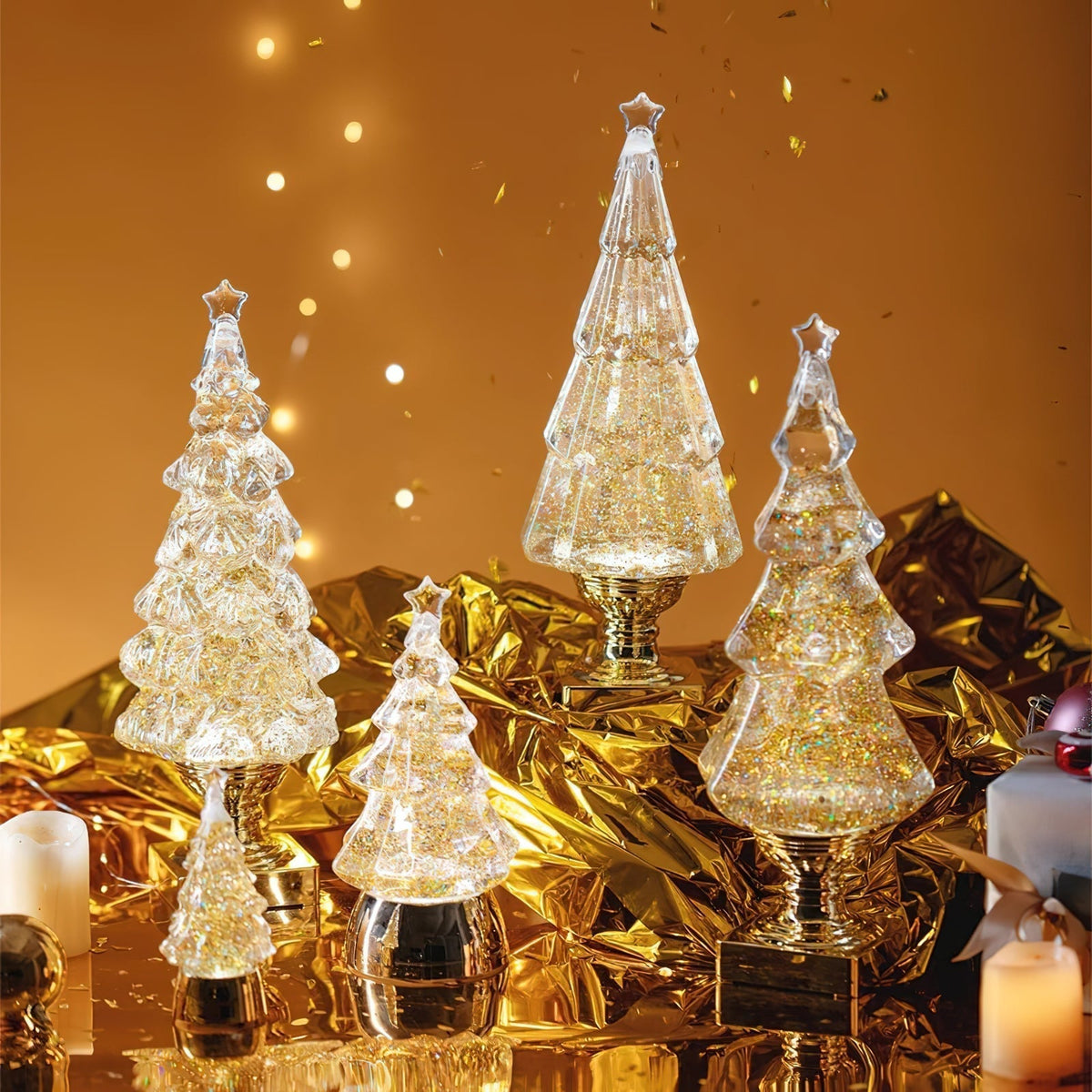 Kristall-Weihnachtsbaum-Tischleuchte (eingebaute Batterie)