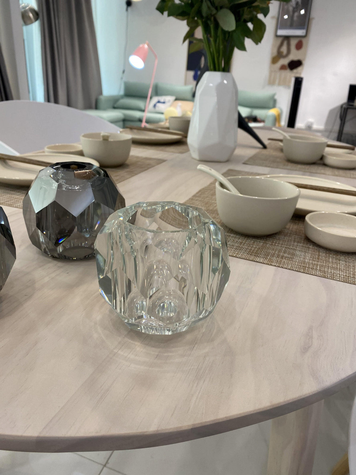 Thalyn Pendelleuchte Kristallkugel Messing Cluster