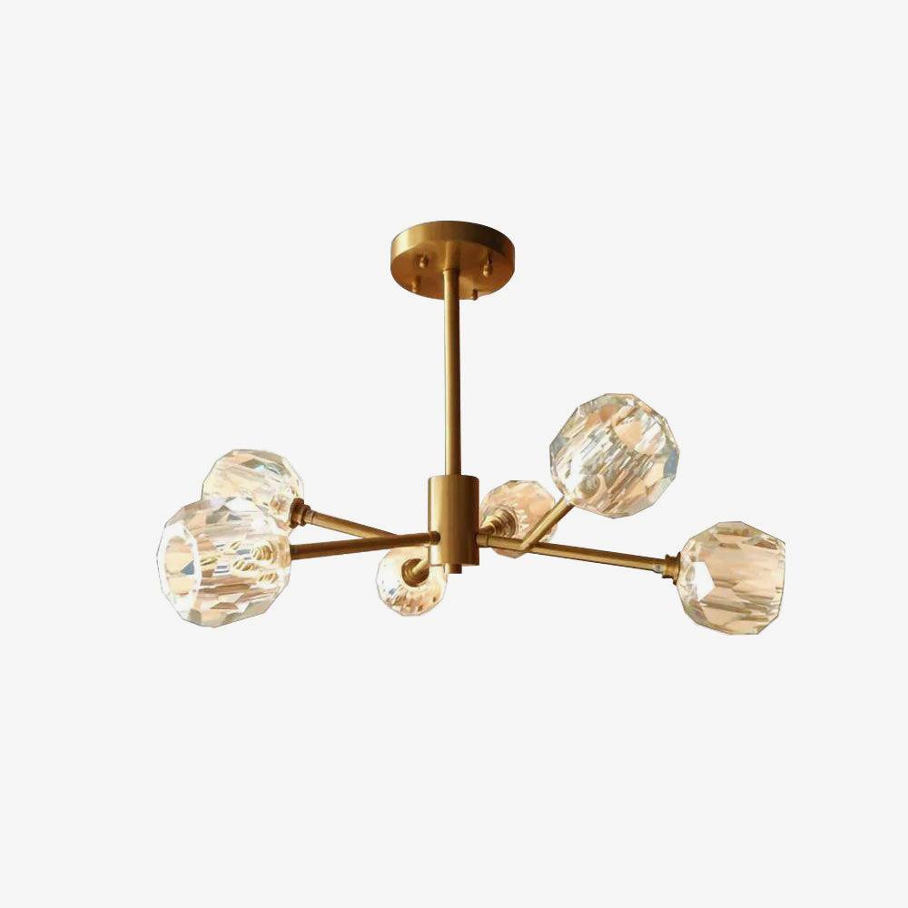 Thalyn Pendelleuchte Kristallkugel Messing Cluster
