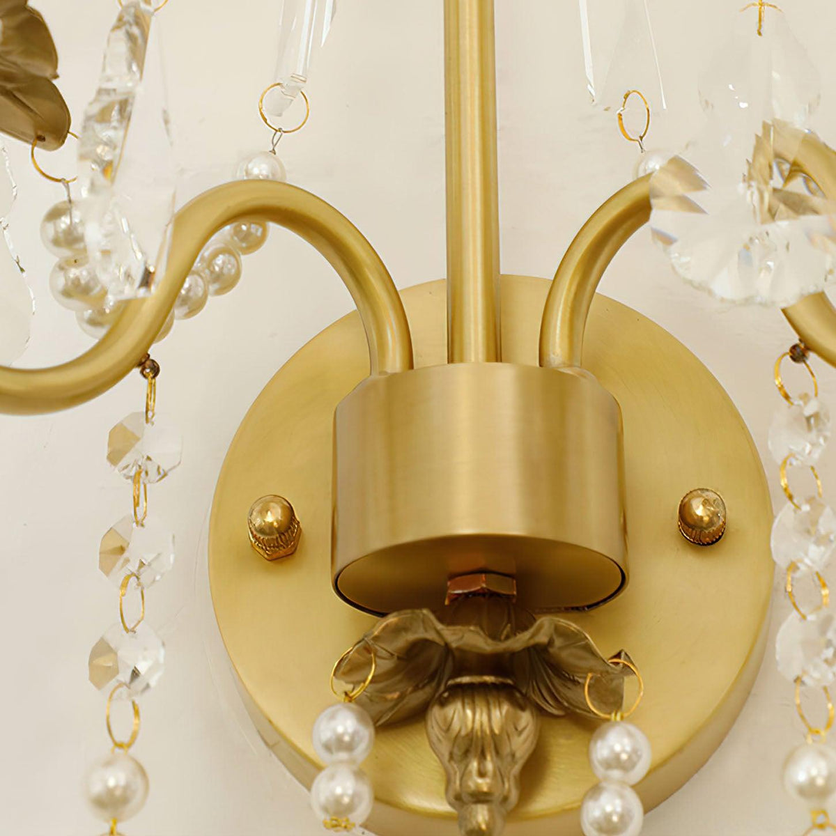 Nydoraris Elegance Pearl Chain Kristall-Wandleuchte