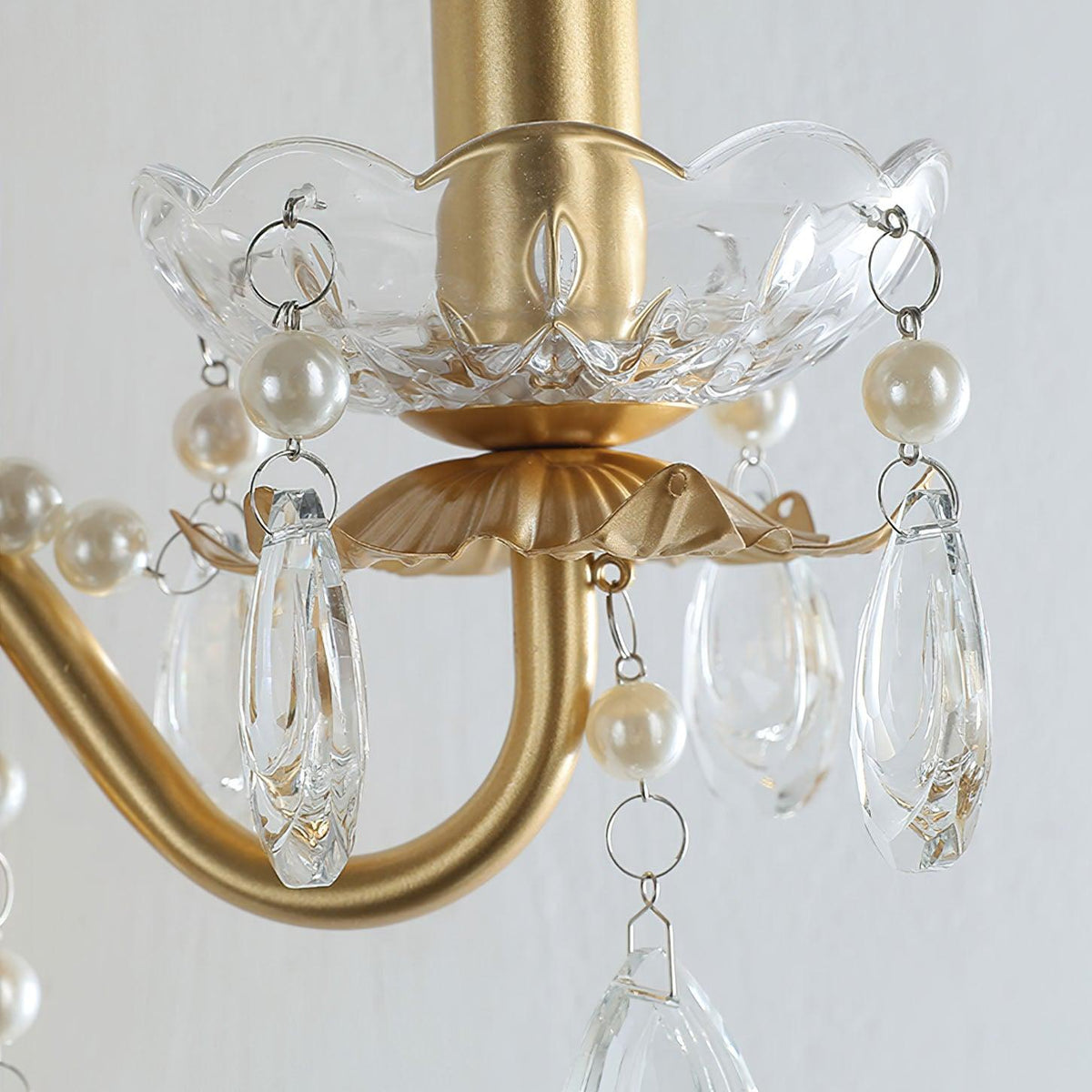 Nydoraris Elegance Pearl Chain Kristall-Wandleuchte