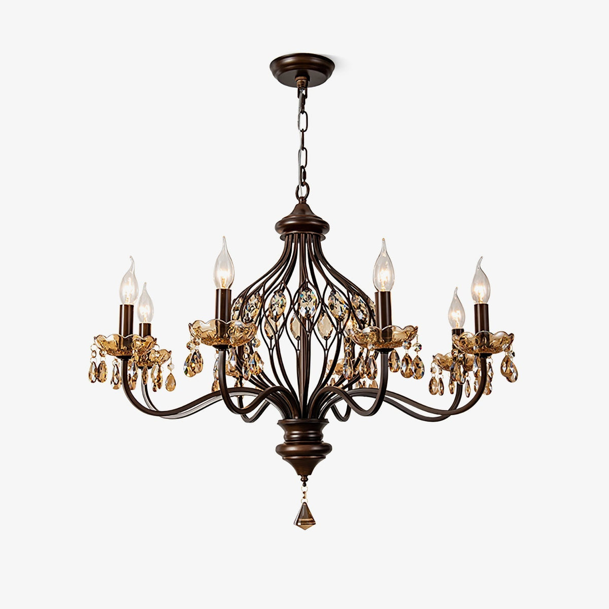 Enorel Vintage Bronze Kristall Kronleuchter