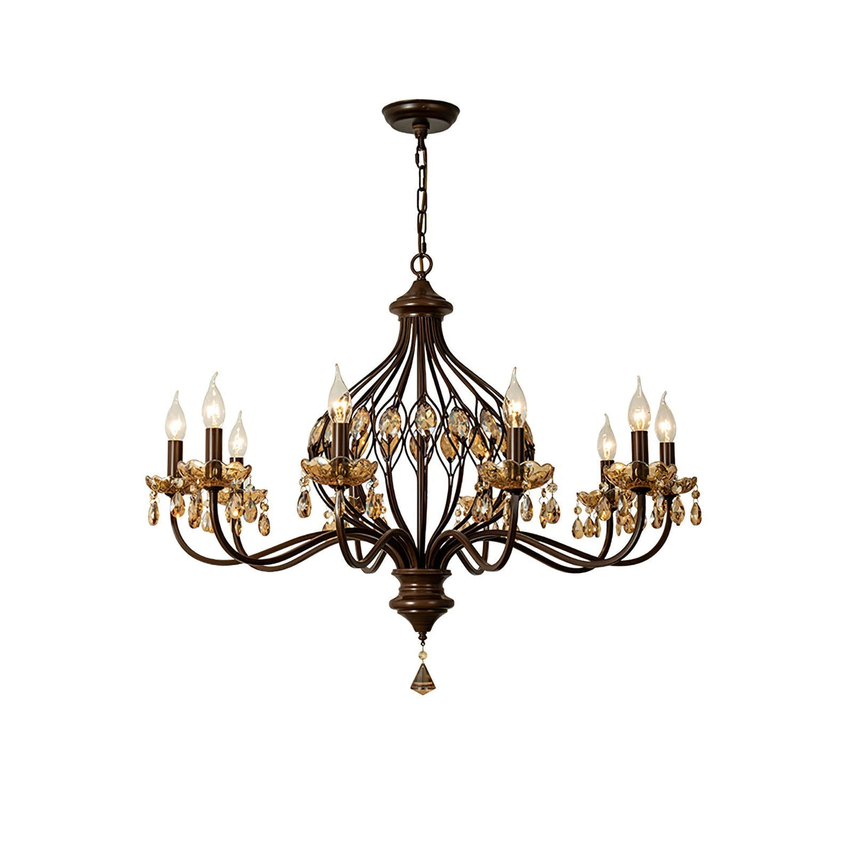 Enorel Vintage Bronze Kristall Kronleuchter