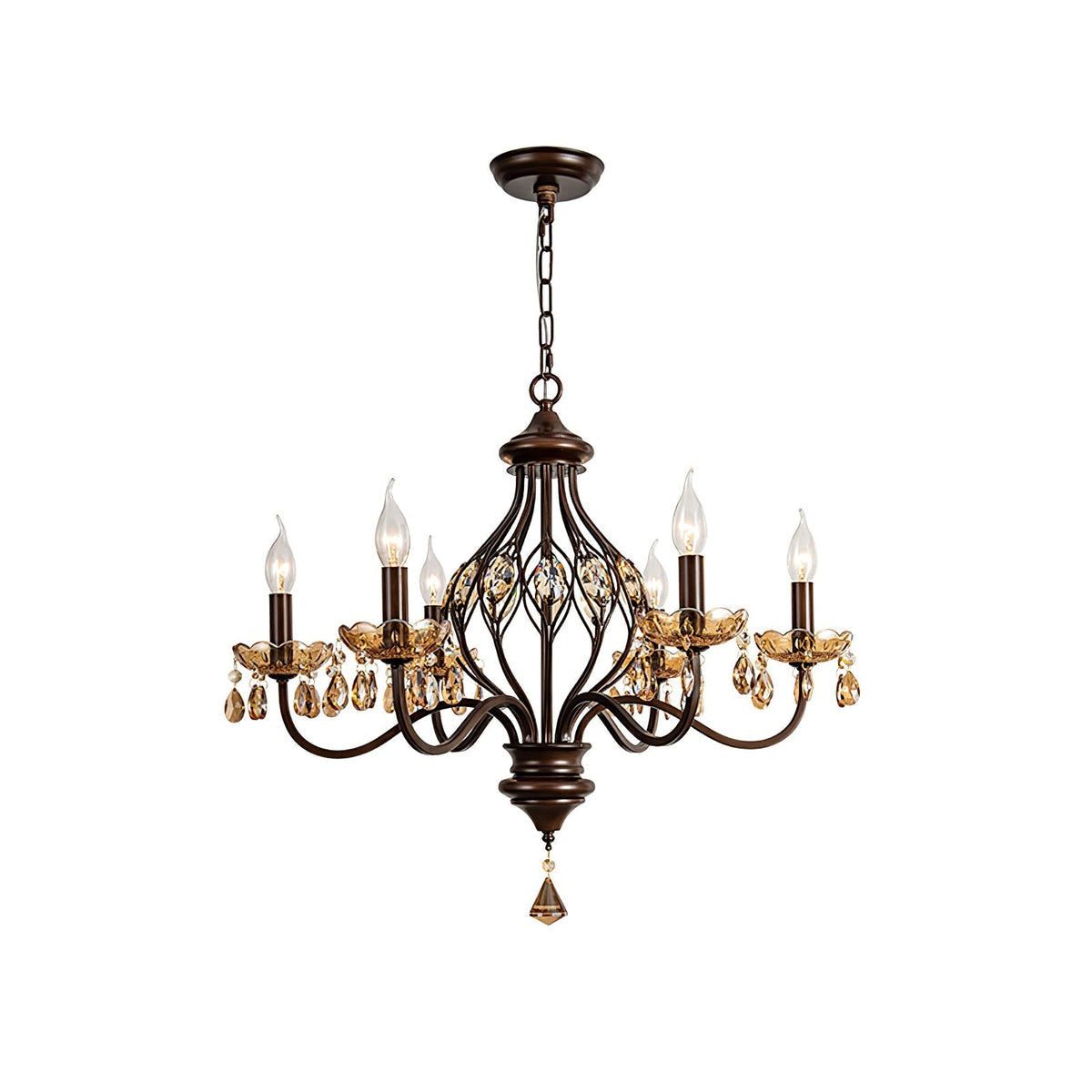 Enorel Vintage Bronze Kristall Kronleuchter